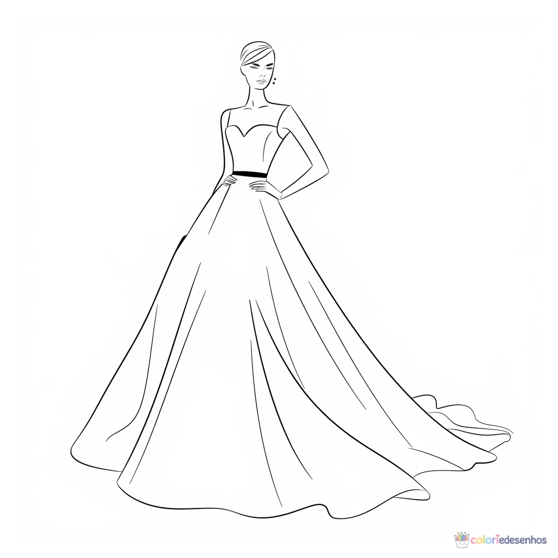 Roupa Fashion para colorir