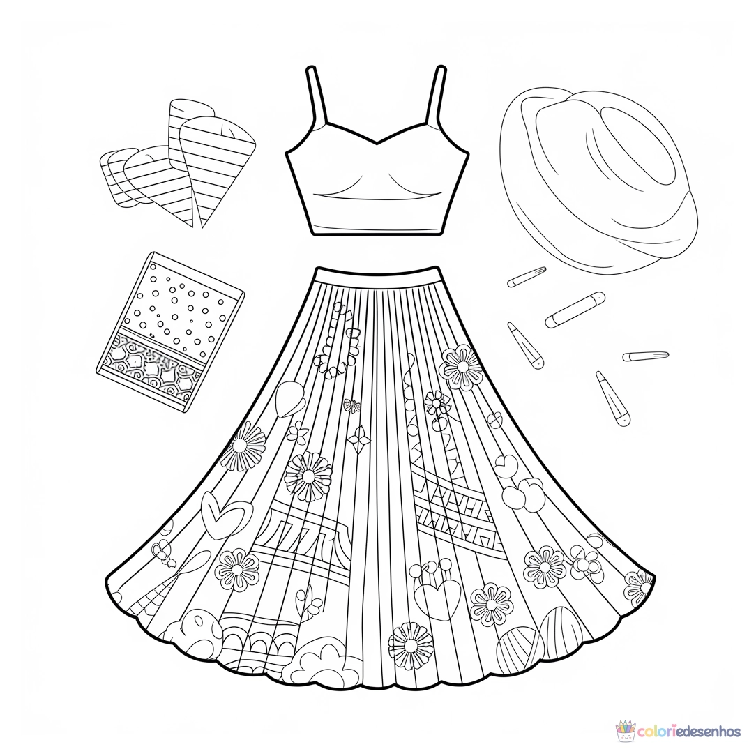 Roupa Fashion para colorir