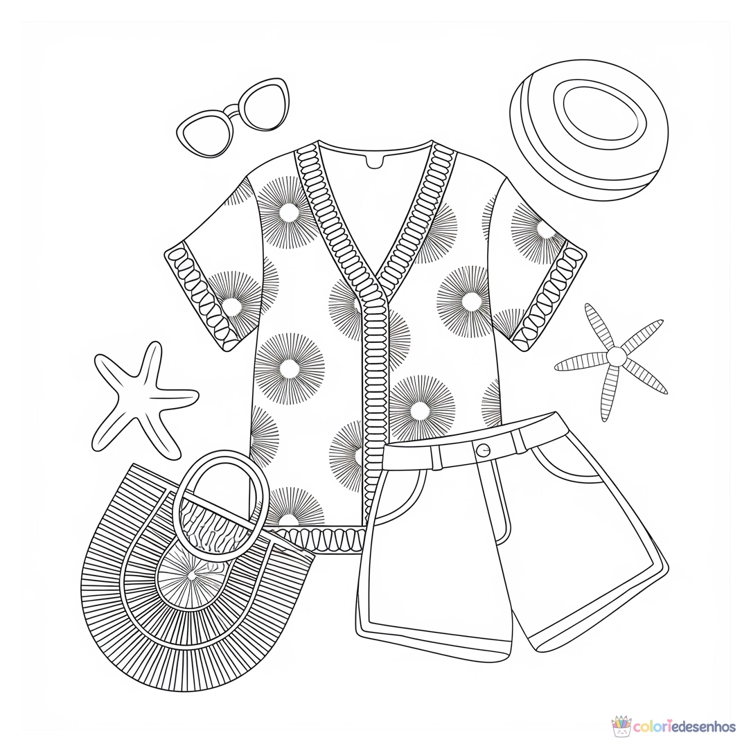 Roupa Fashion para colorir