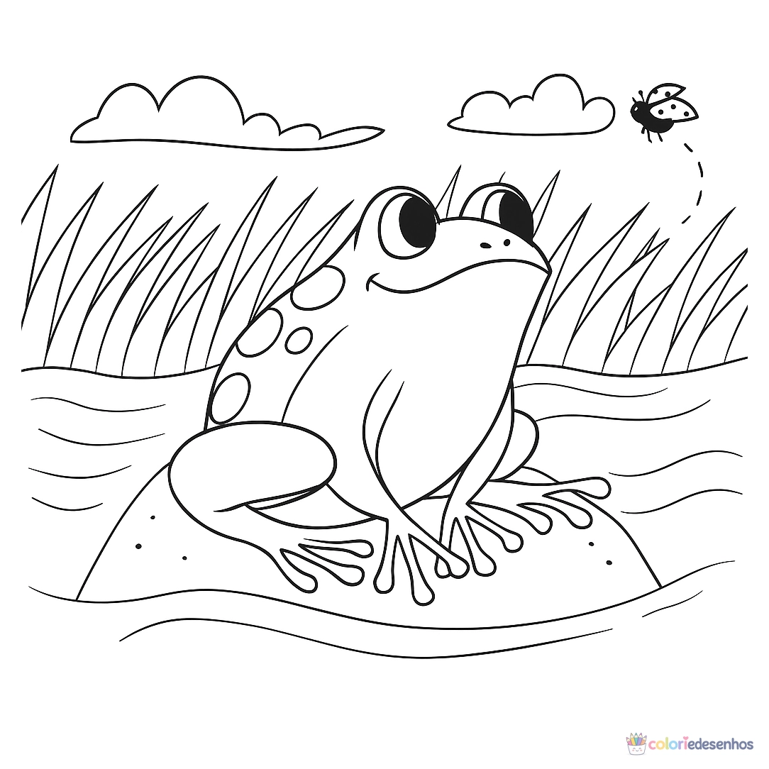 Sapo para imprimir e colorir para colorir