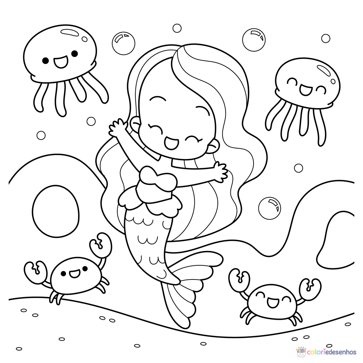 Sereia para colorir