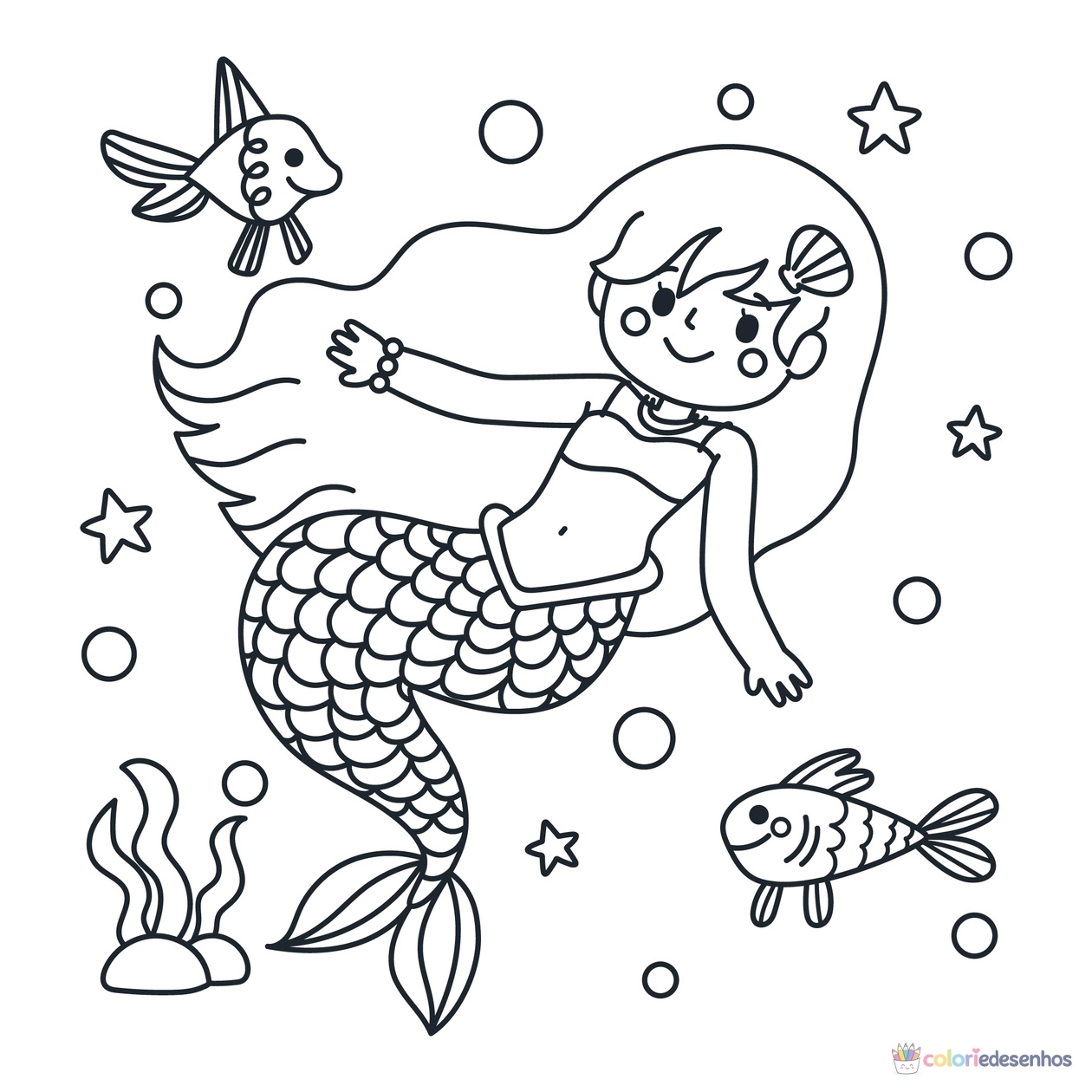 Sereia para colorir