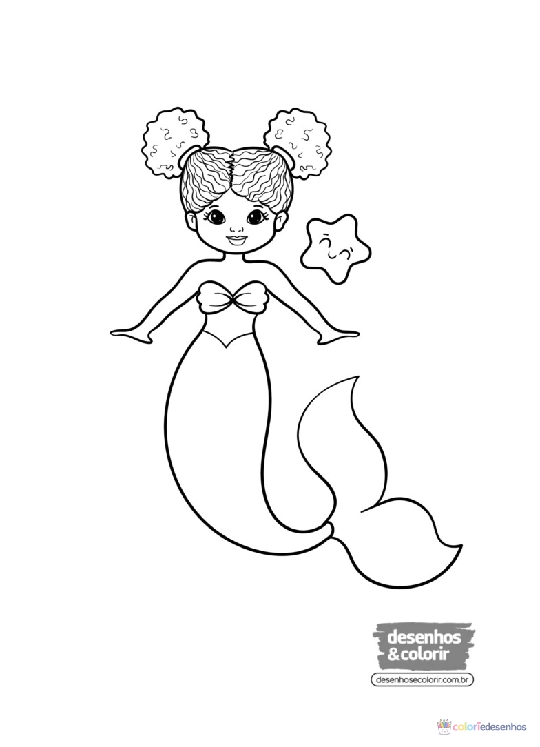 Sereia para colorir