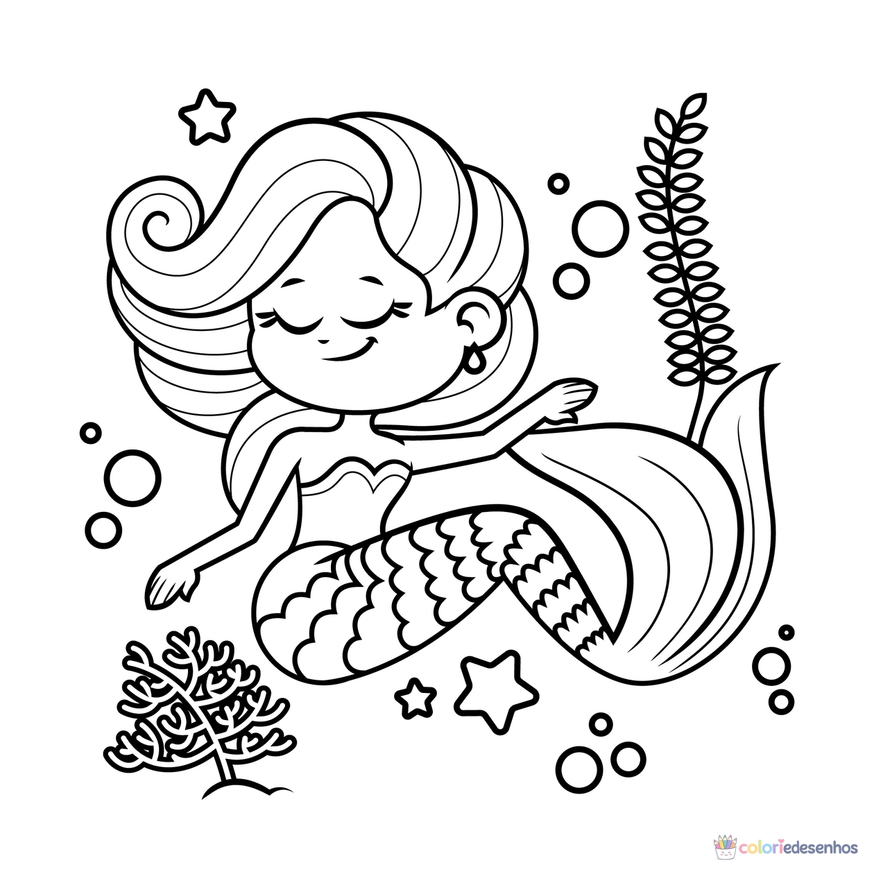 Sereia para colorir
