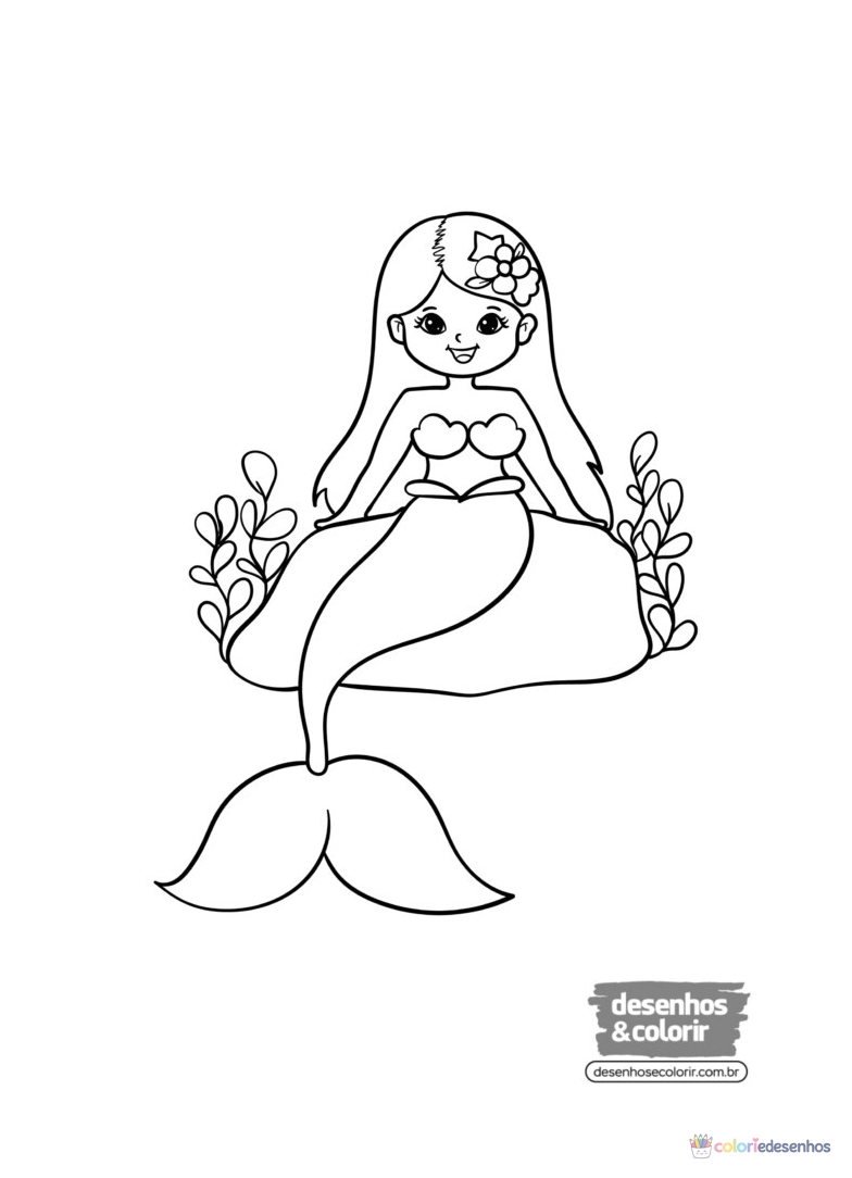 Sereia para colorir