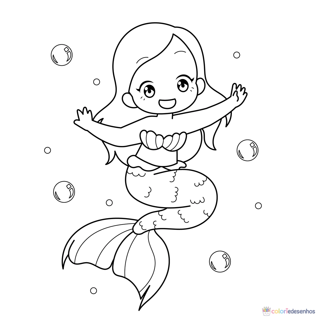 Sereia para colorir