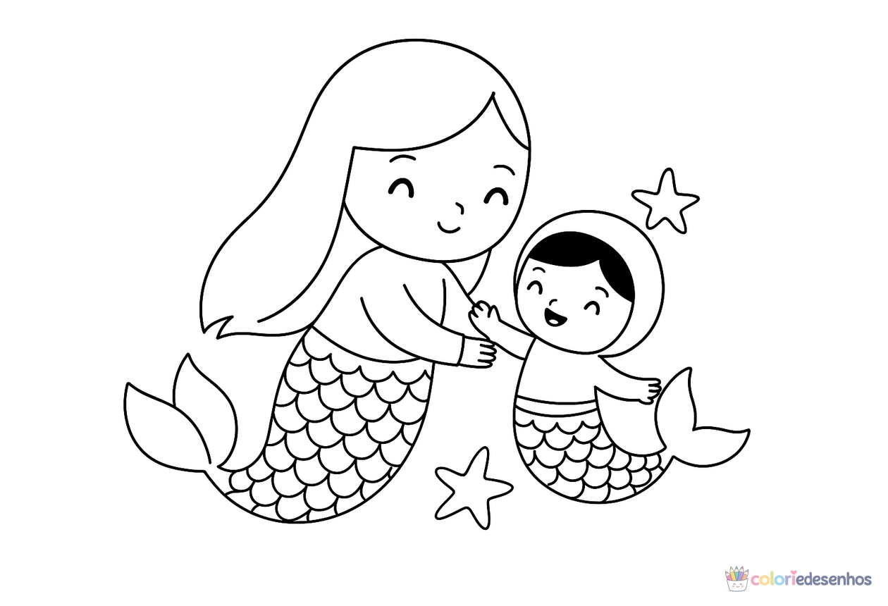Sereia para colorir