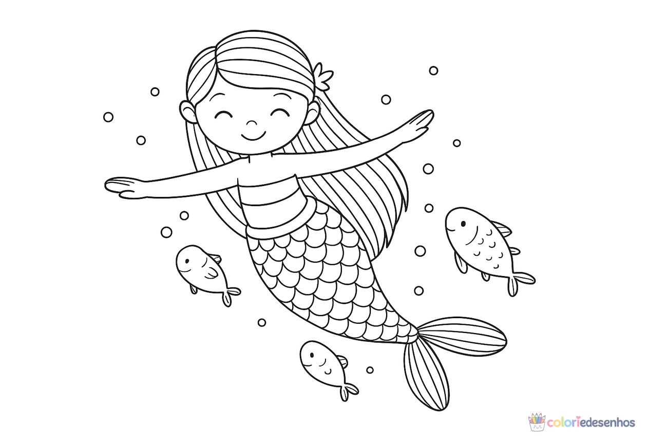 Sereia para colorir