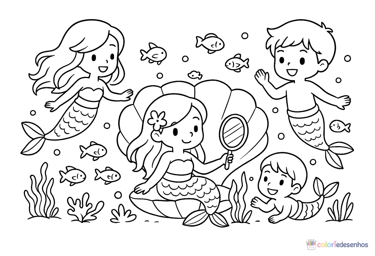 Sereia para colorir
