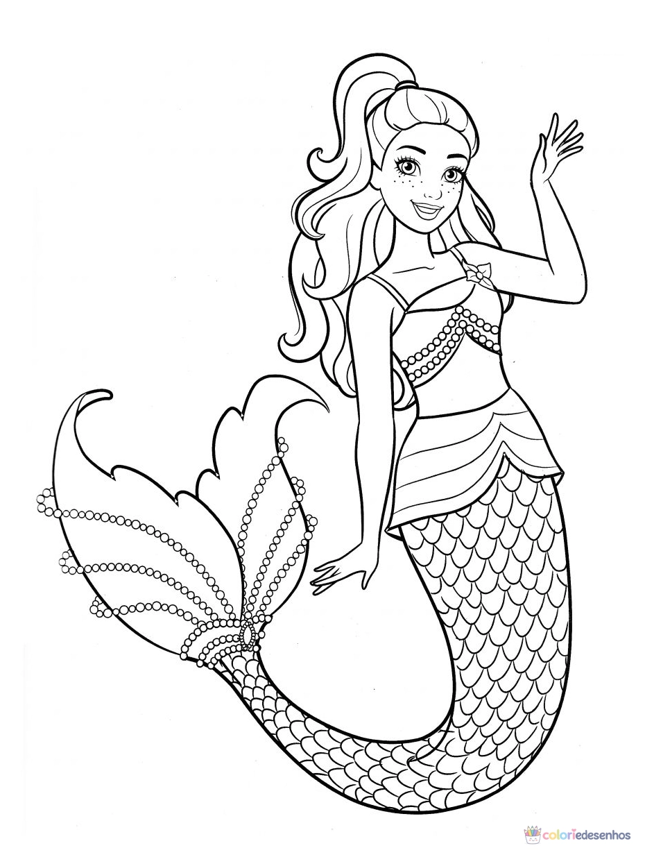 Desenhos de Sereia para colorir