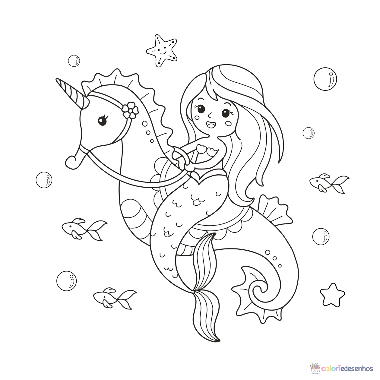 Sereia para colorir