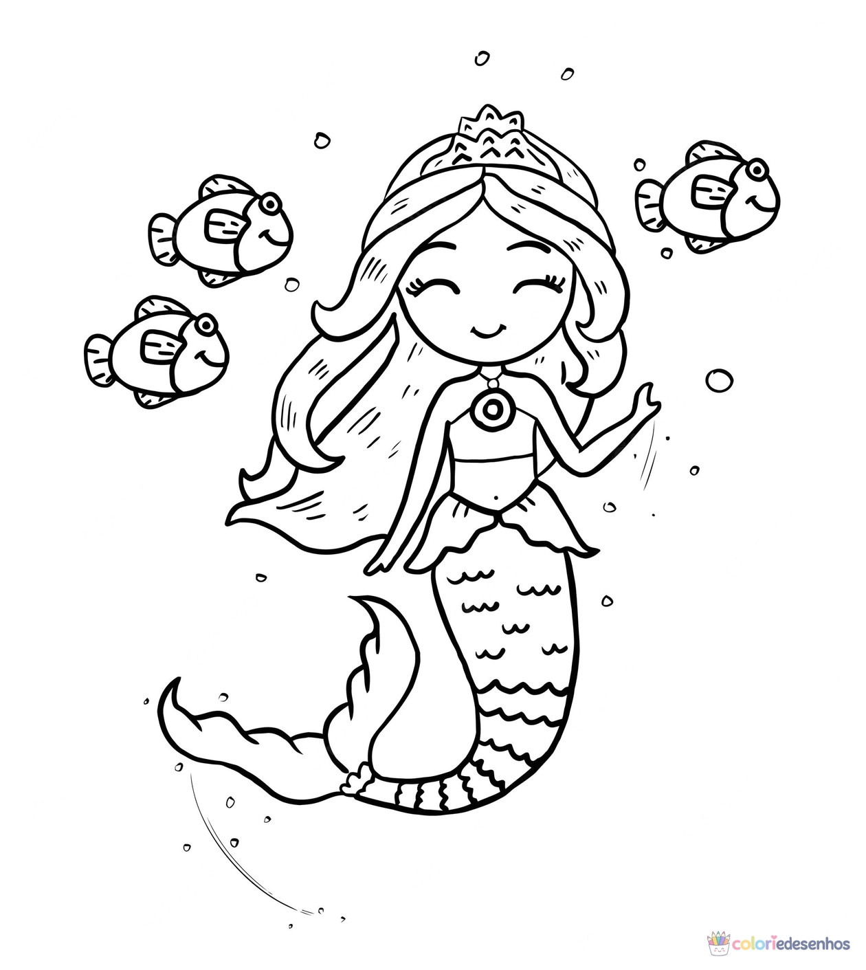 Sereia para colorir