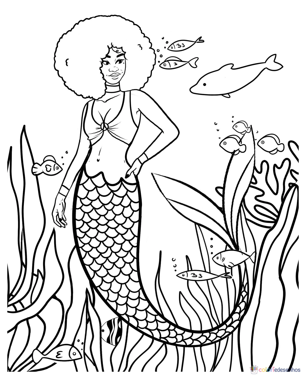 Sereia para colorir