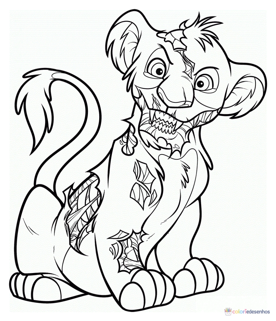 Simba para colorir