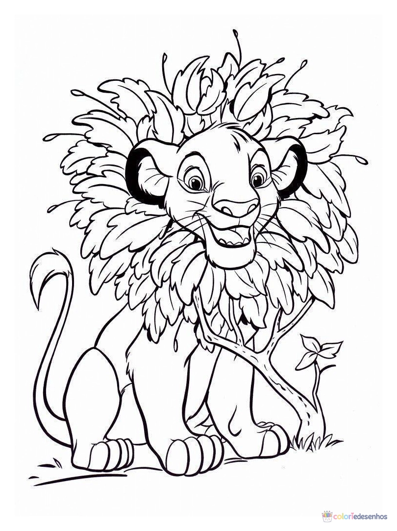 Simba para colorir