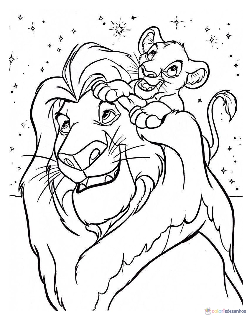 Simba para colorir