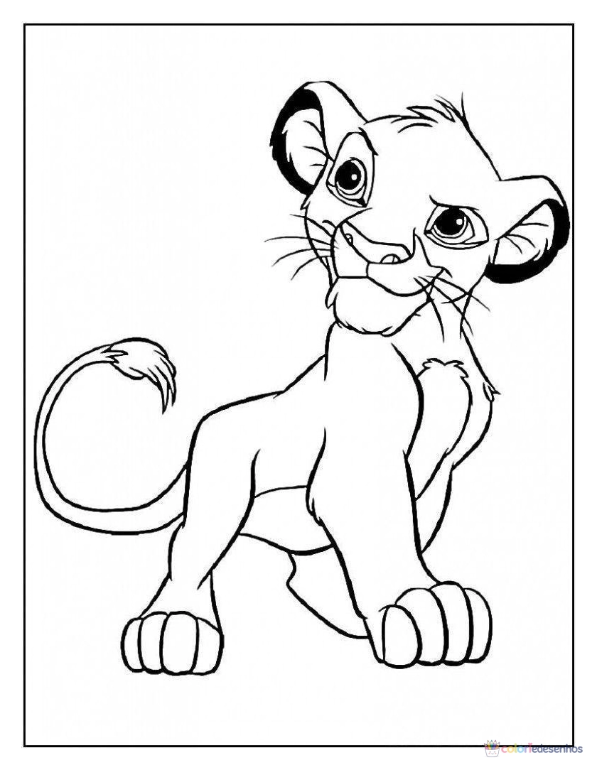 Simba para colorir
