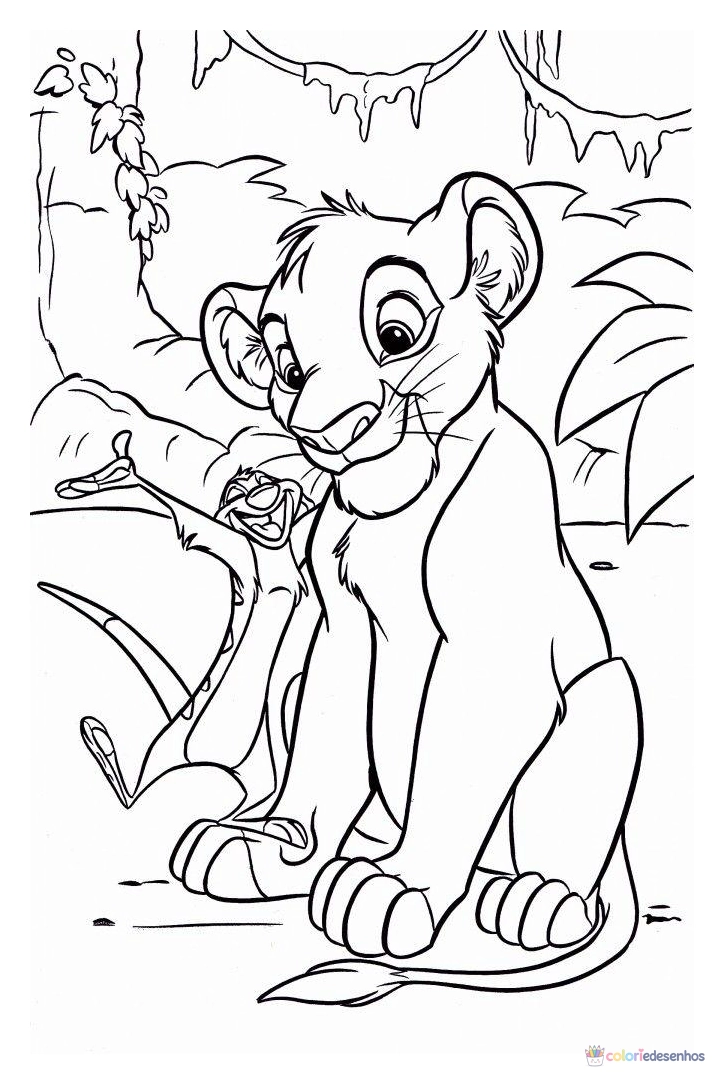 Simba para colorir