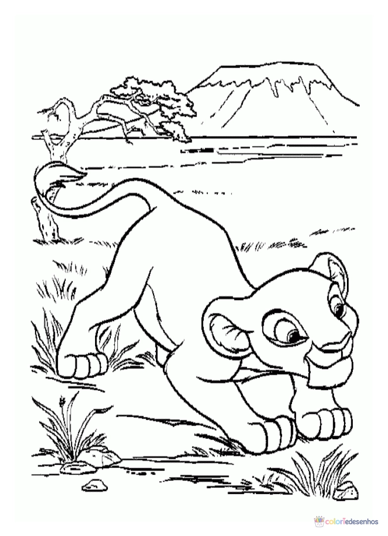 Simba para colorir