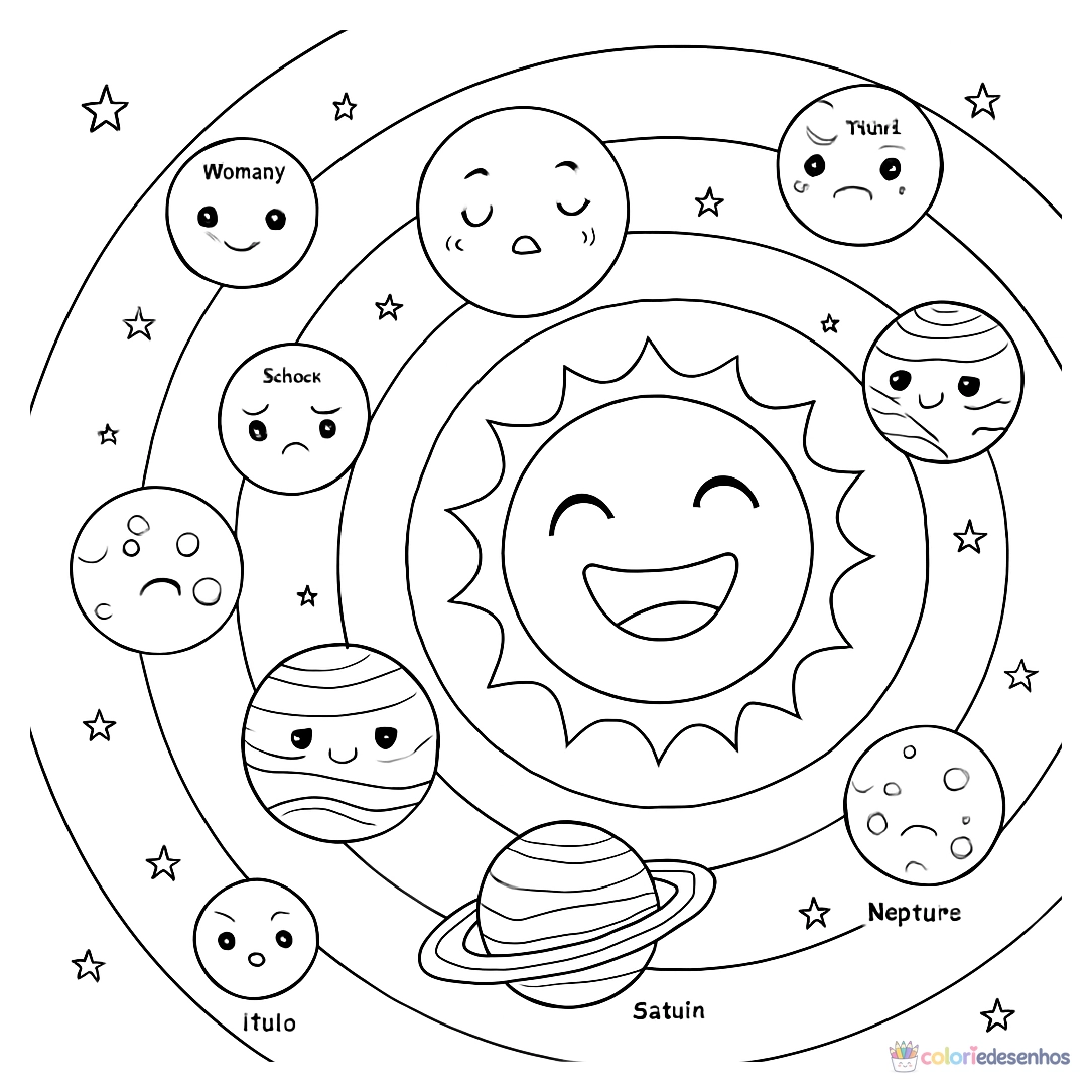 Sistema Solar para colorir