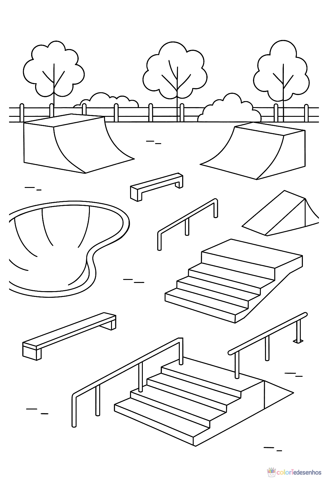Skate para colorir