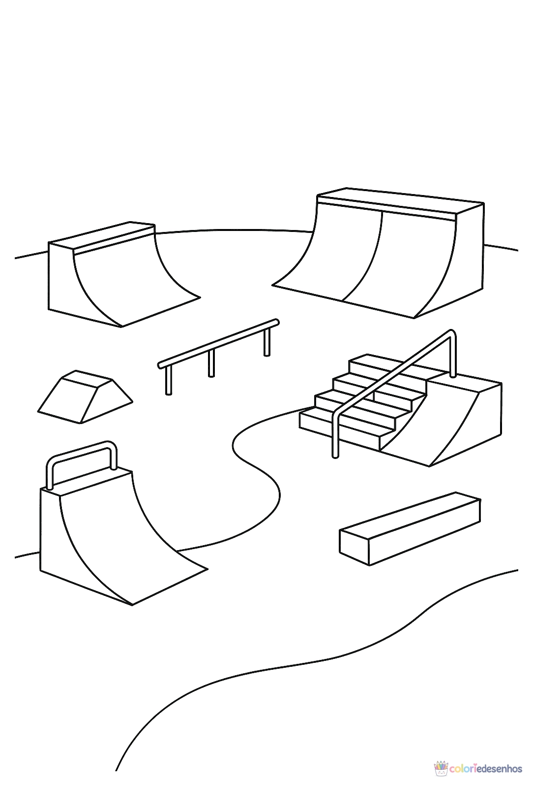 Skate para colorir
