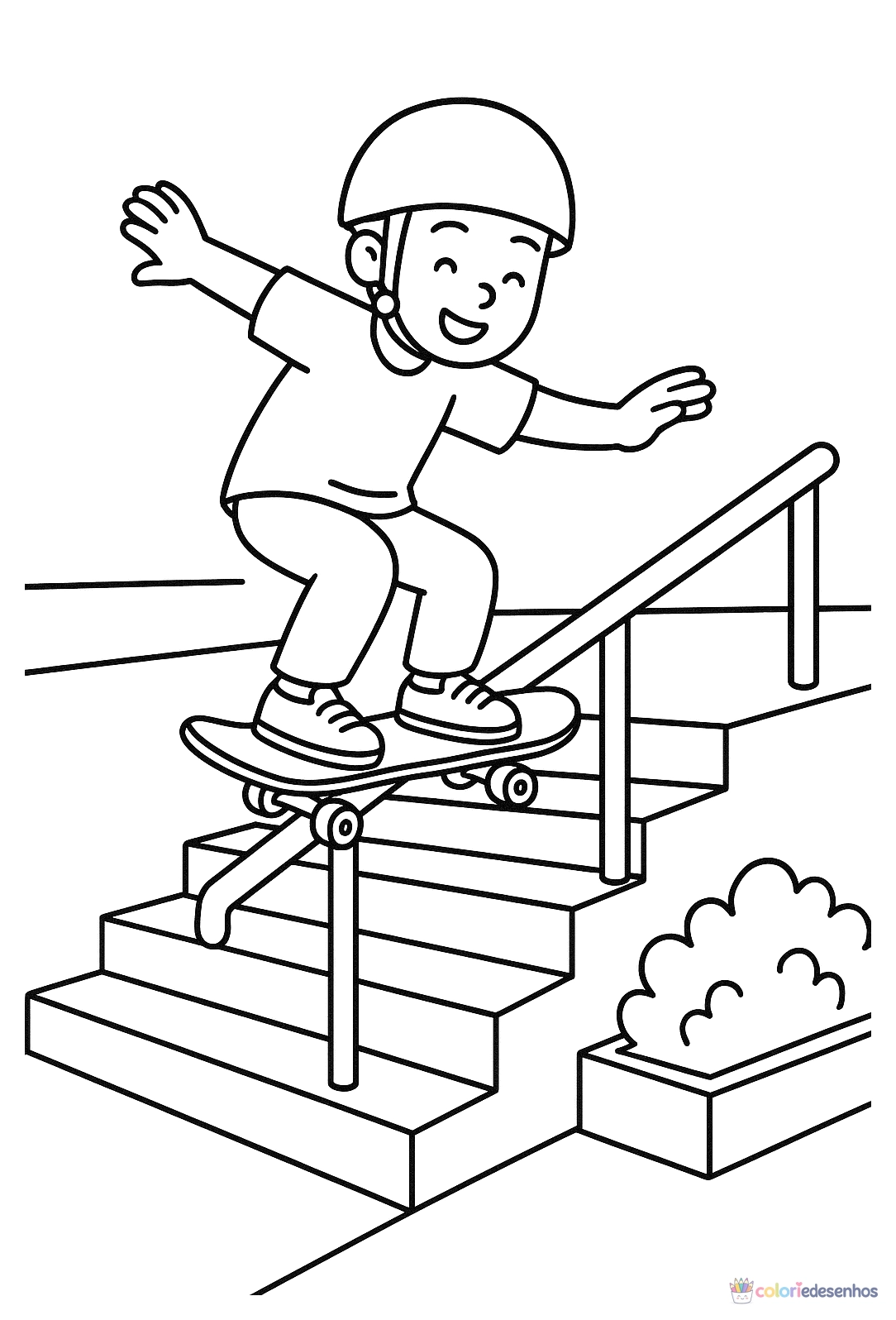Skate para colorir