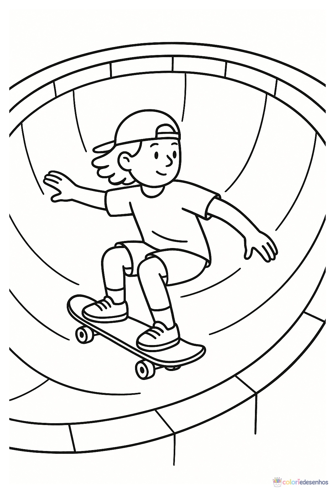 Skate para colorir