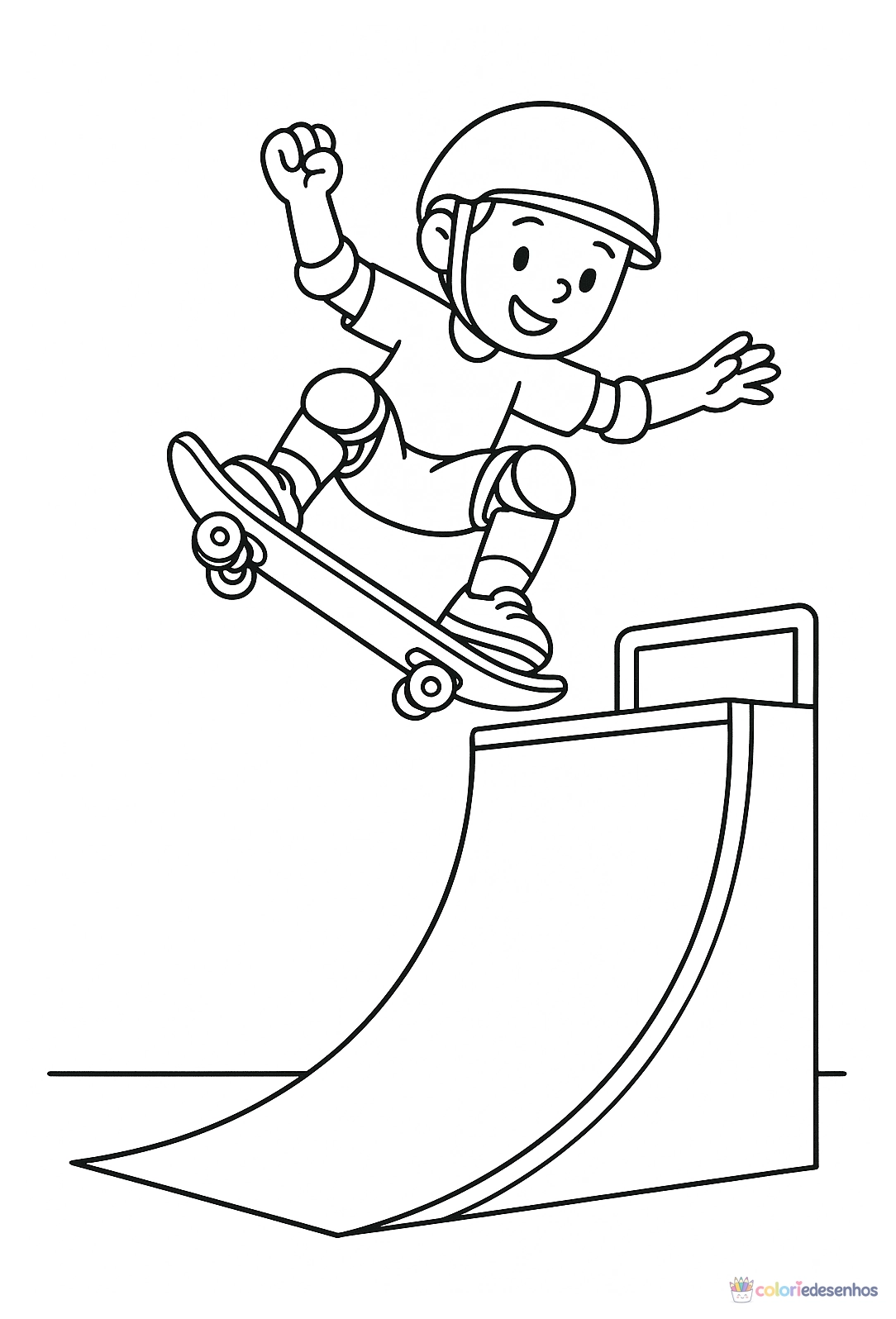 Skate para colorir