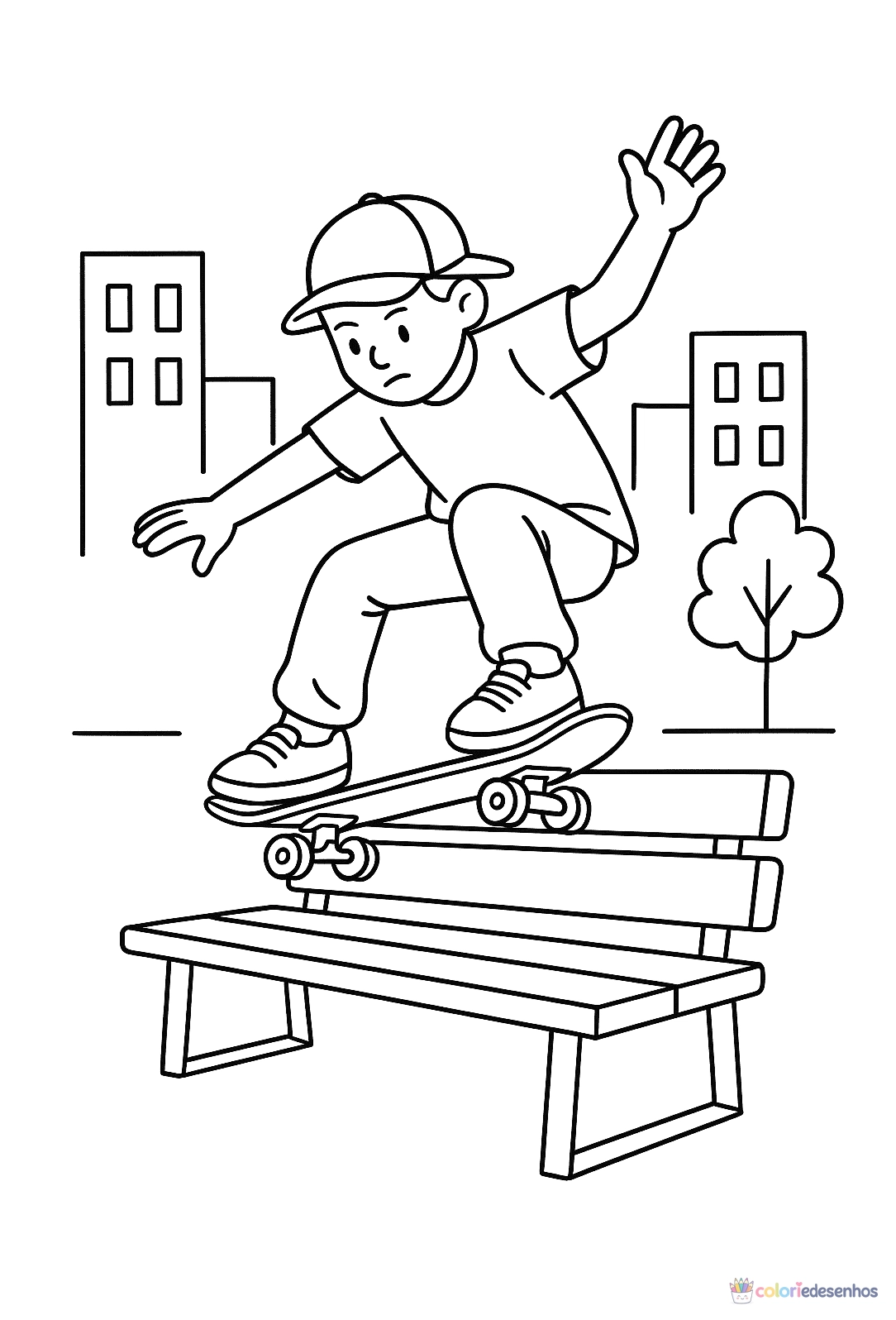 Skate para colorir