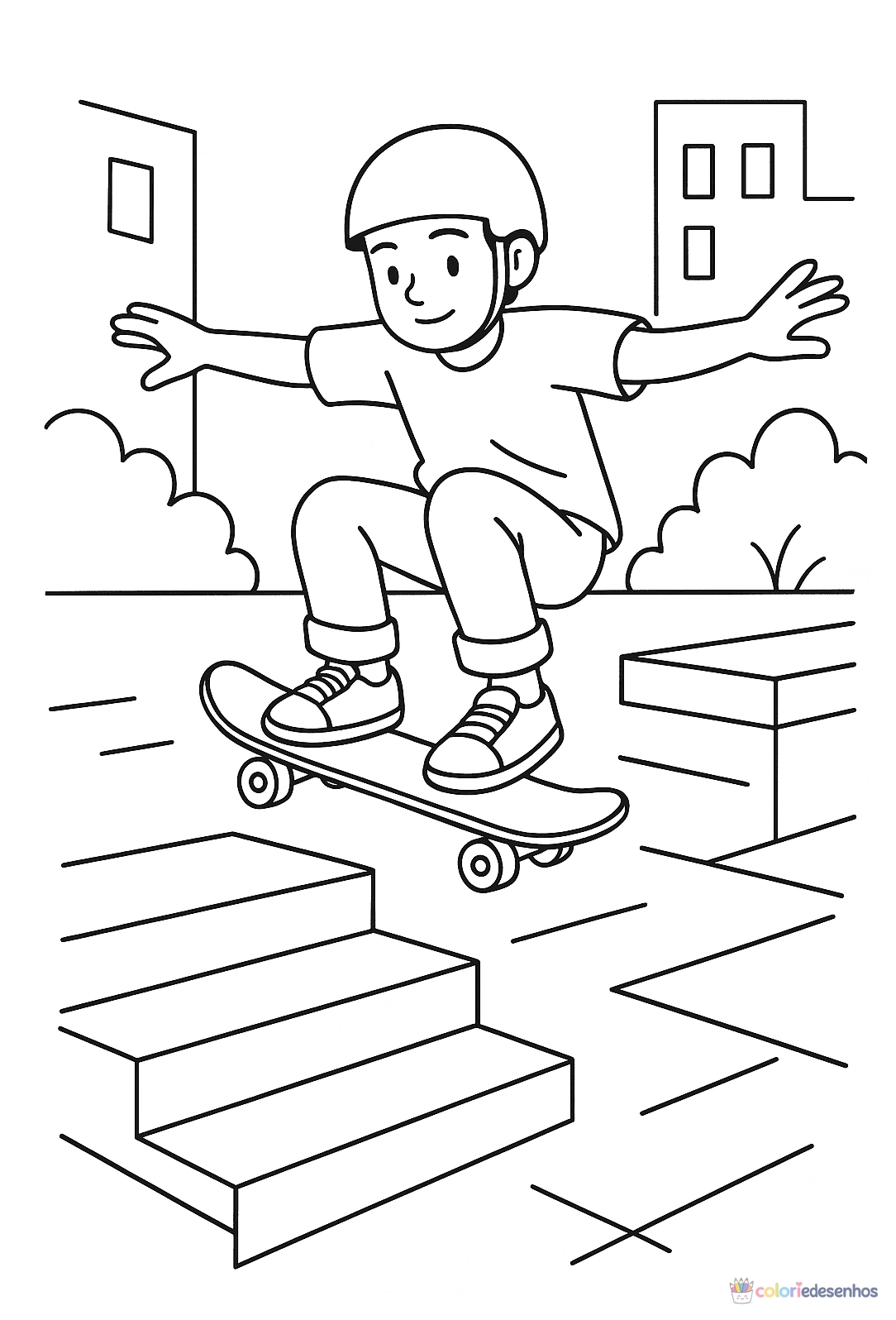 Skate para colorir