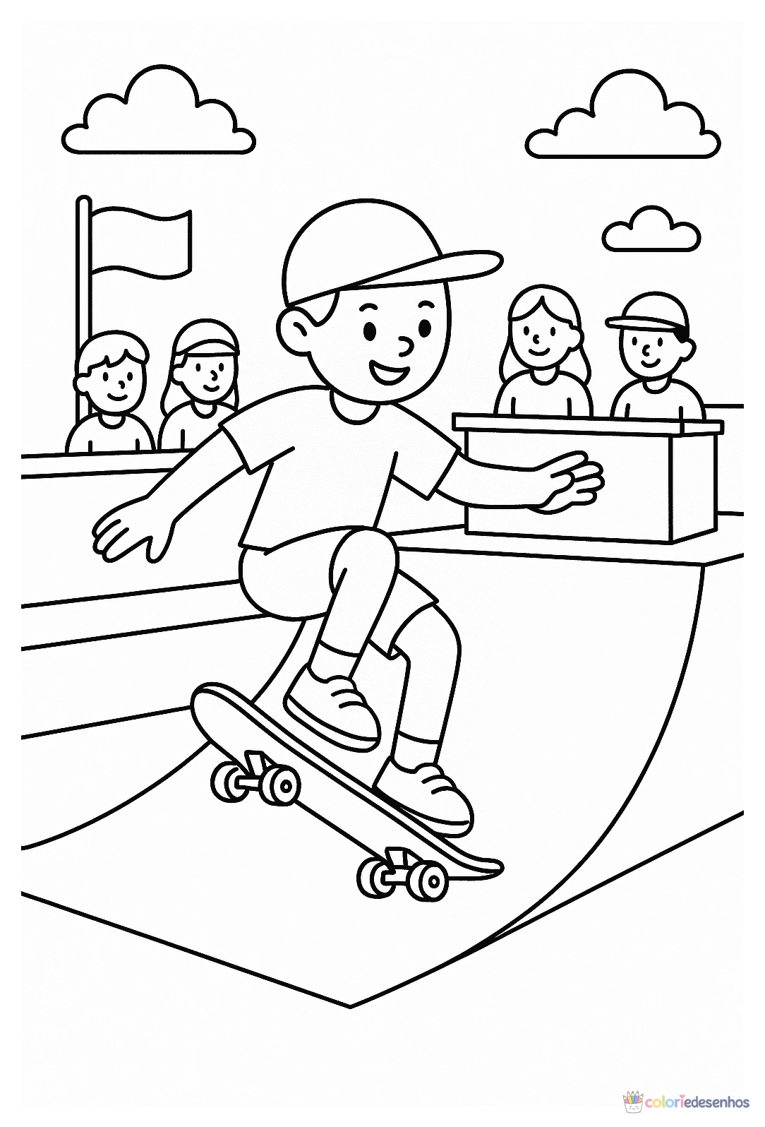 Skate para colorir