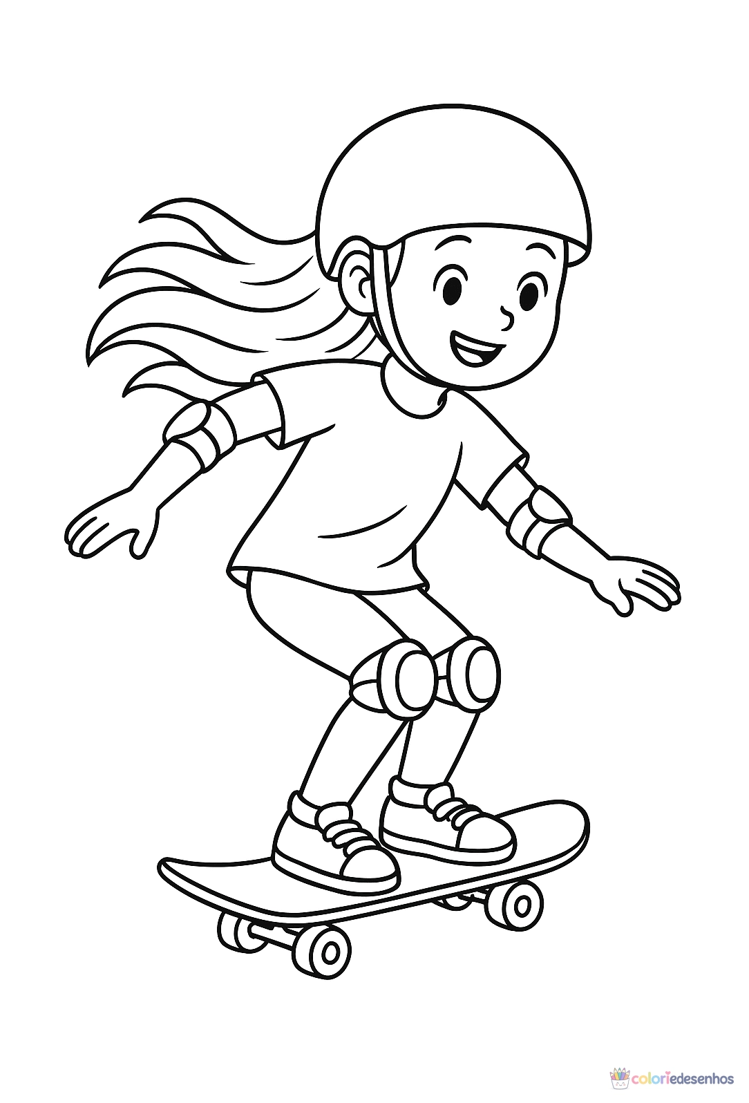 Skate para colorir
