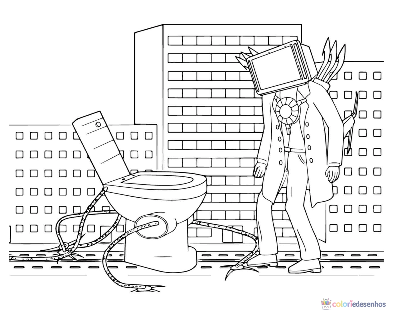 Skibidi Toilet para colorir