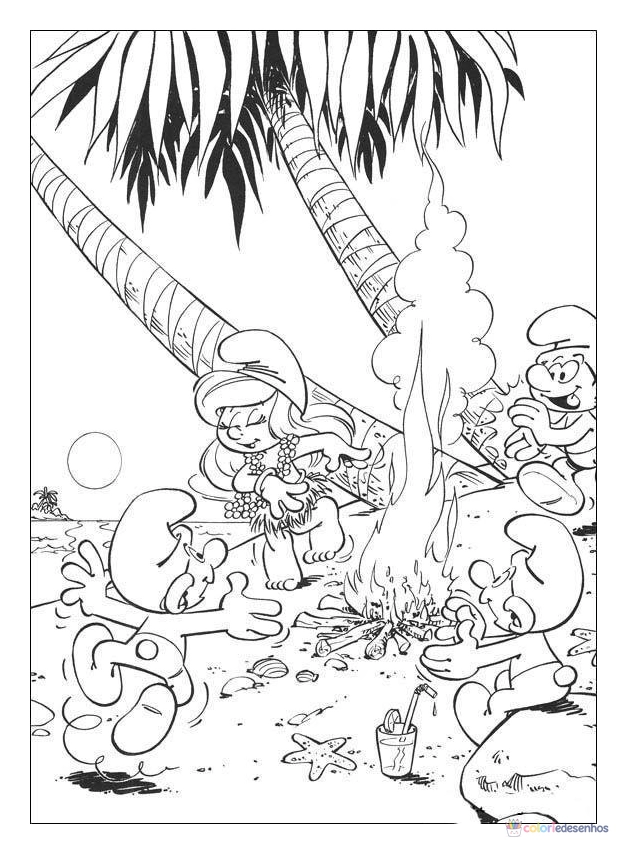 Desenhos de Smurfs para colorir