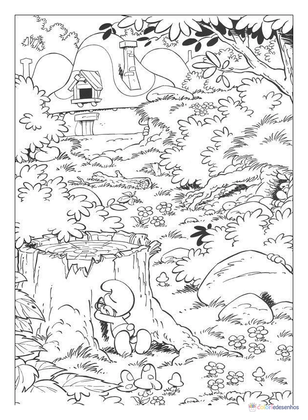 Smurfs para colorir