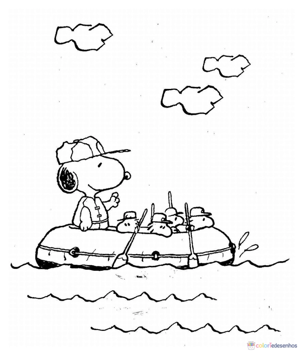 Desenhos de Snoopy para colorir