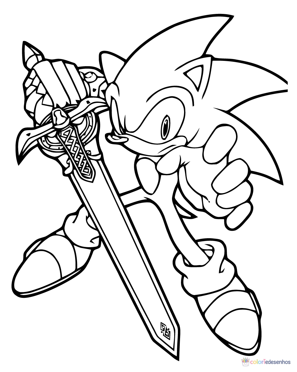 Sonic para colorir