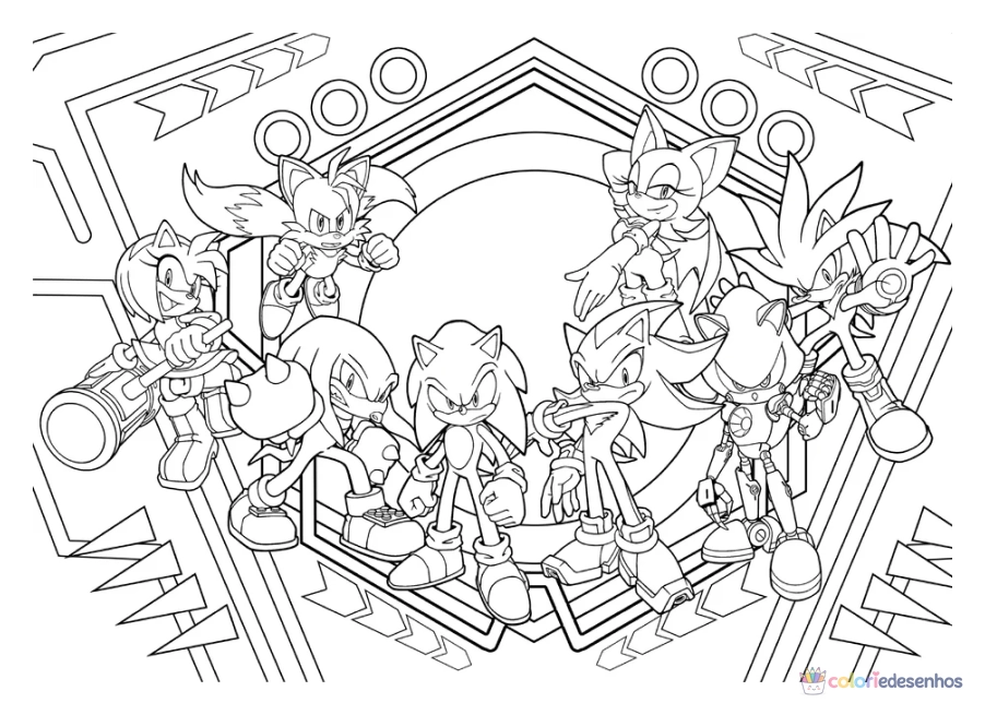 Sonic para colorir