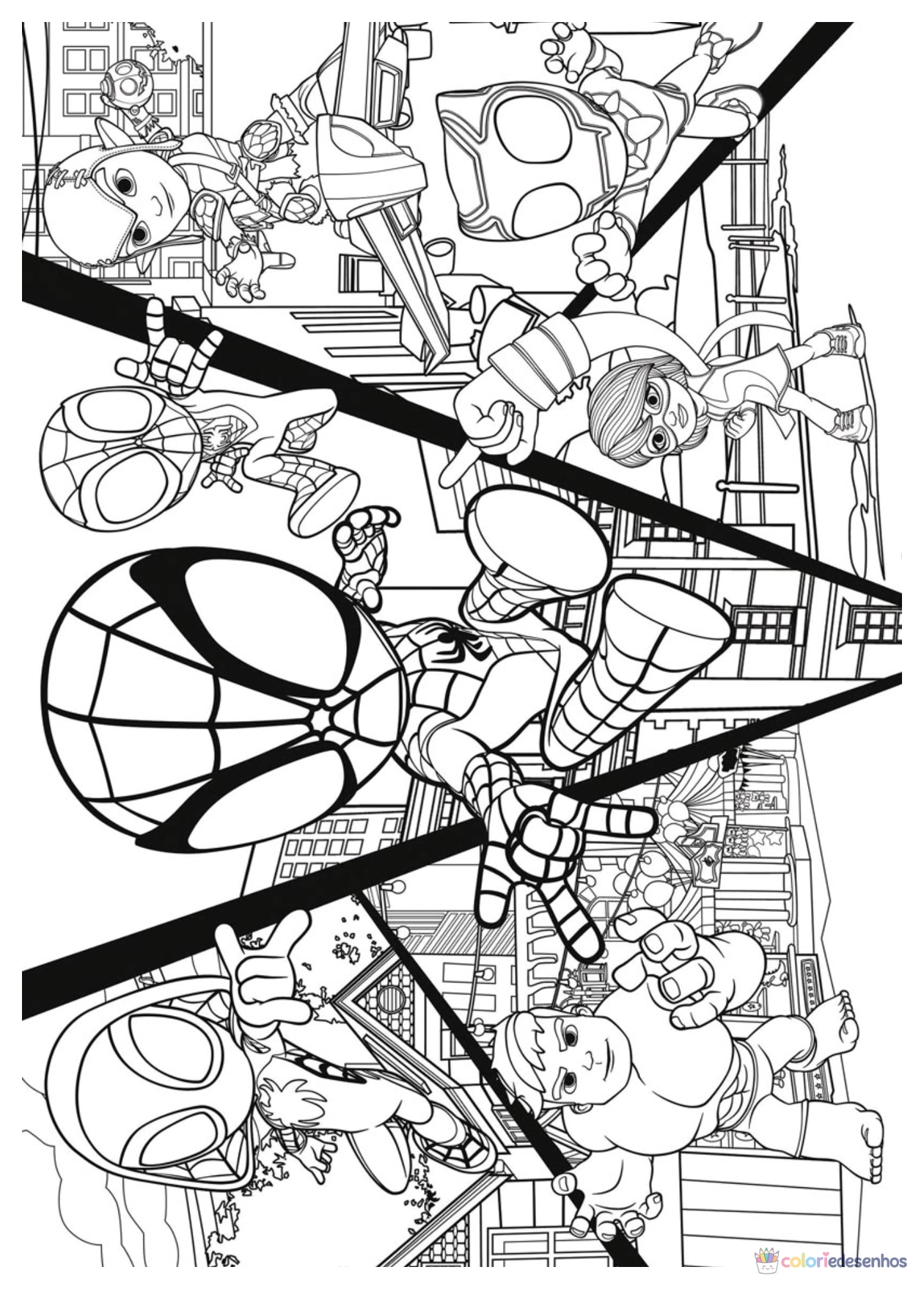 Spidey e seus Amigos Espetaculares para imprimir e colorir para colorir