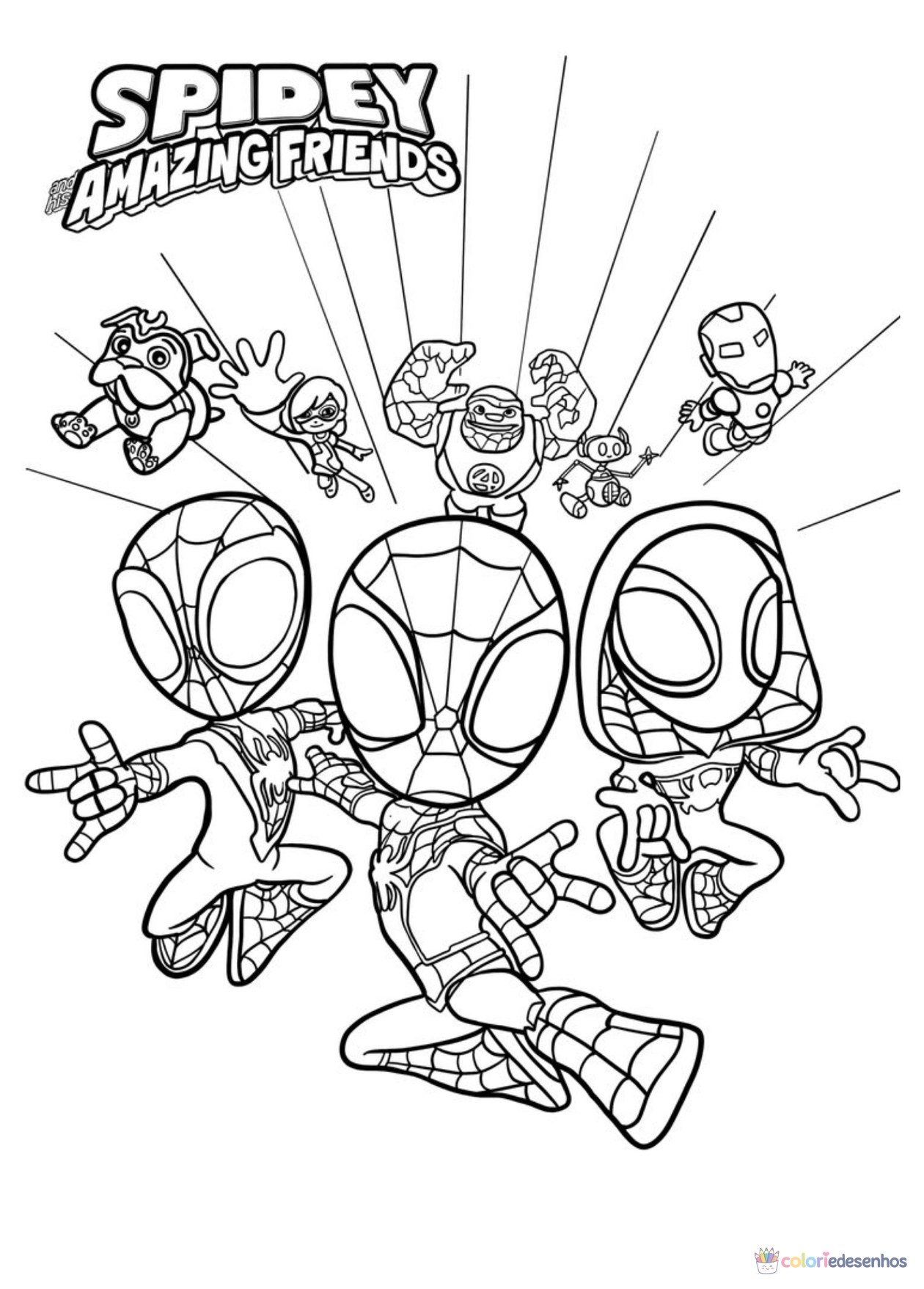 Spidey e seus Amigos Espetaculares para imprimir e colorir para colorir