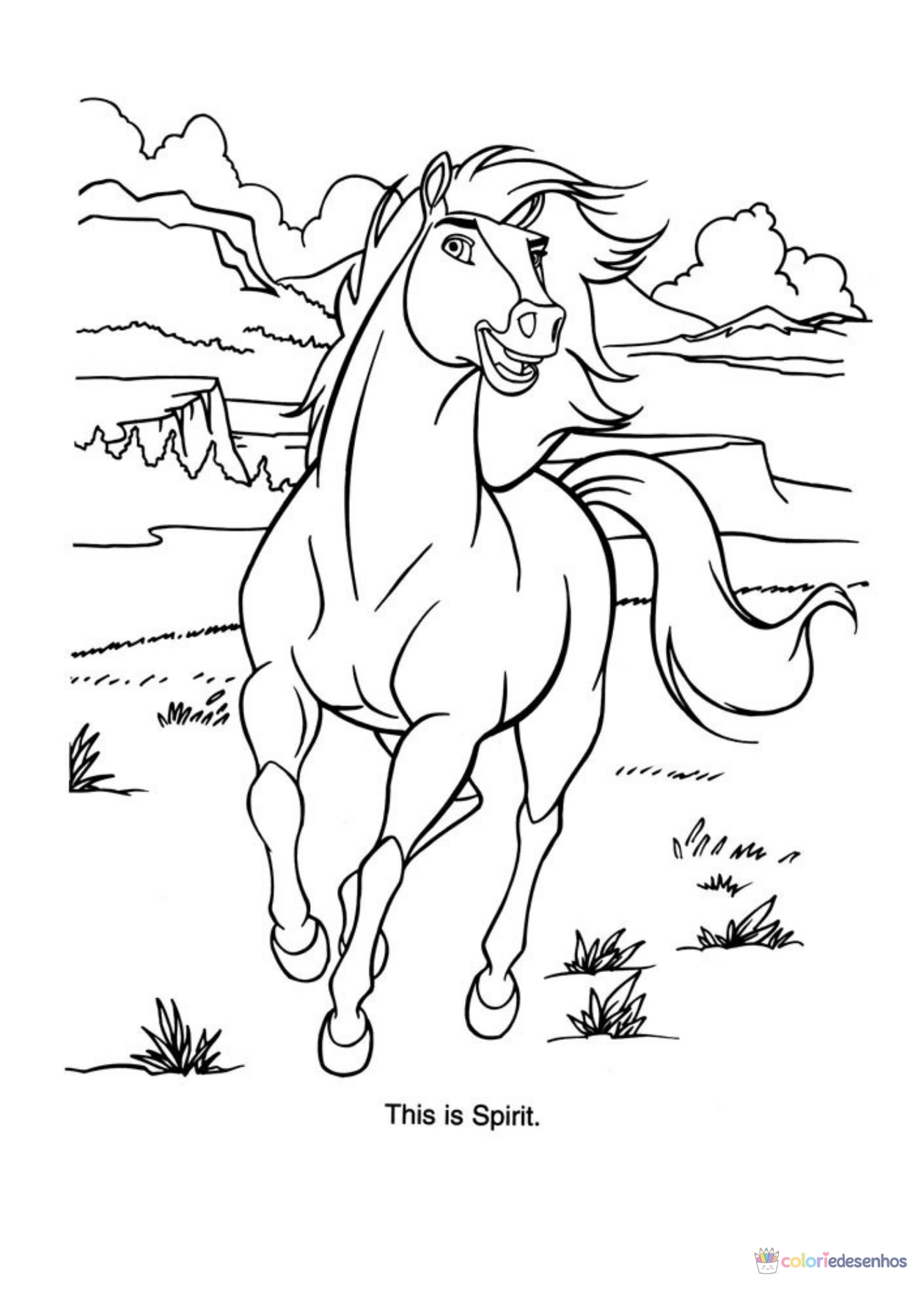 Spirit para imprimir e colorir para colorir