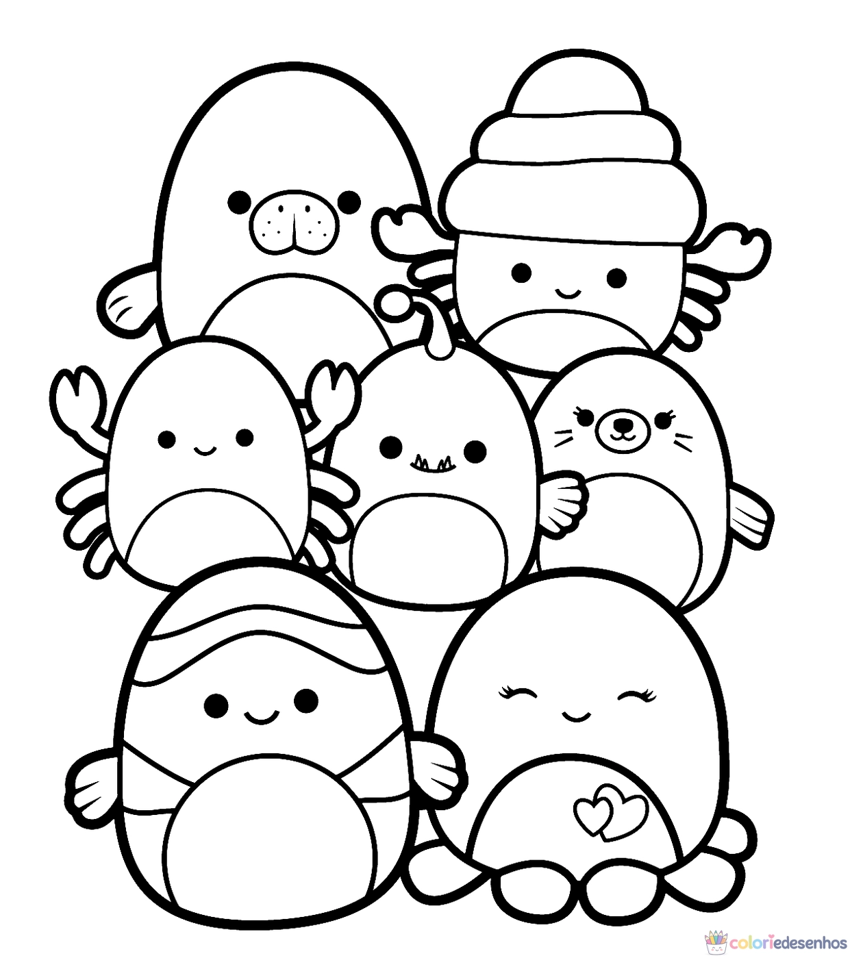 Squishmallow para imprimir e colorir para colorir