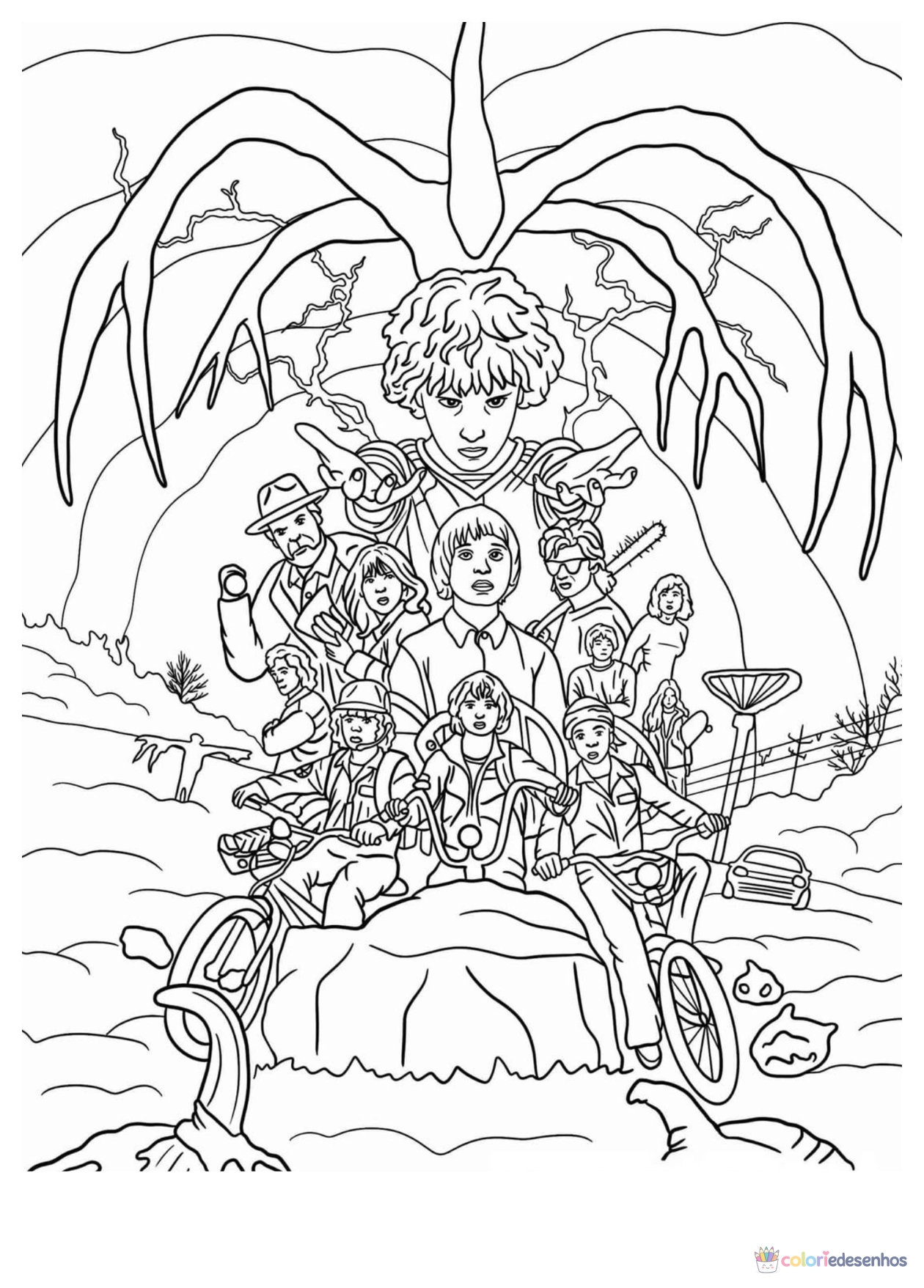 Stranger Things para imprimir e colorir para colorir