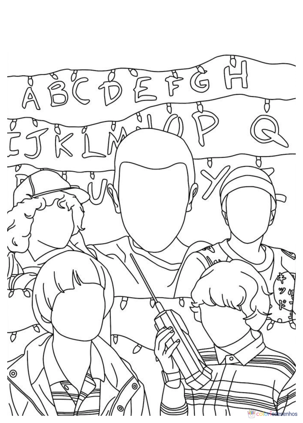 Stranger Things para imprimir e colorir para colorir