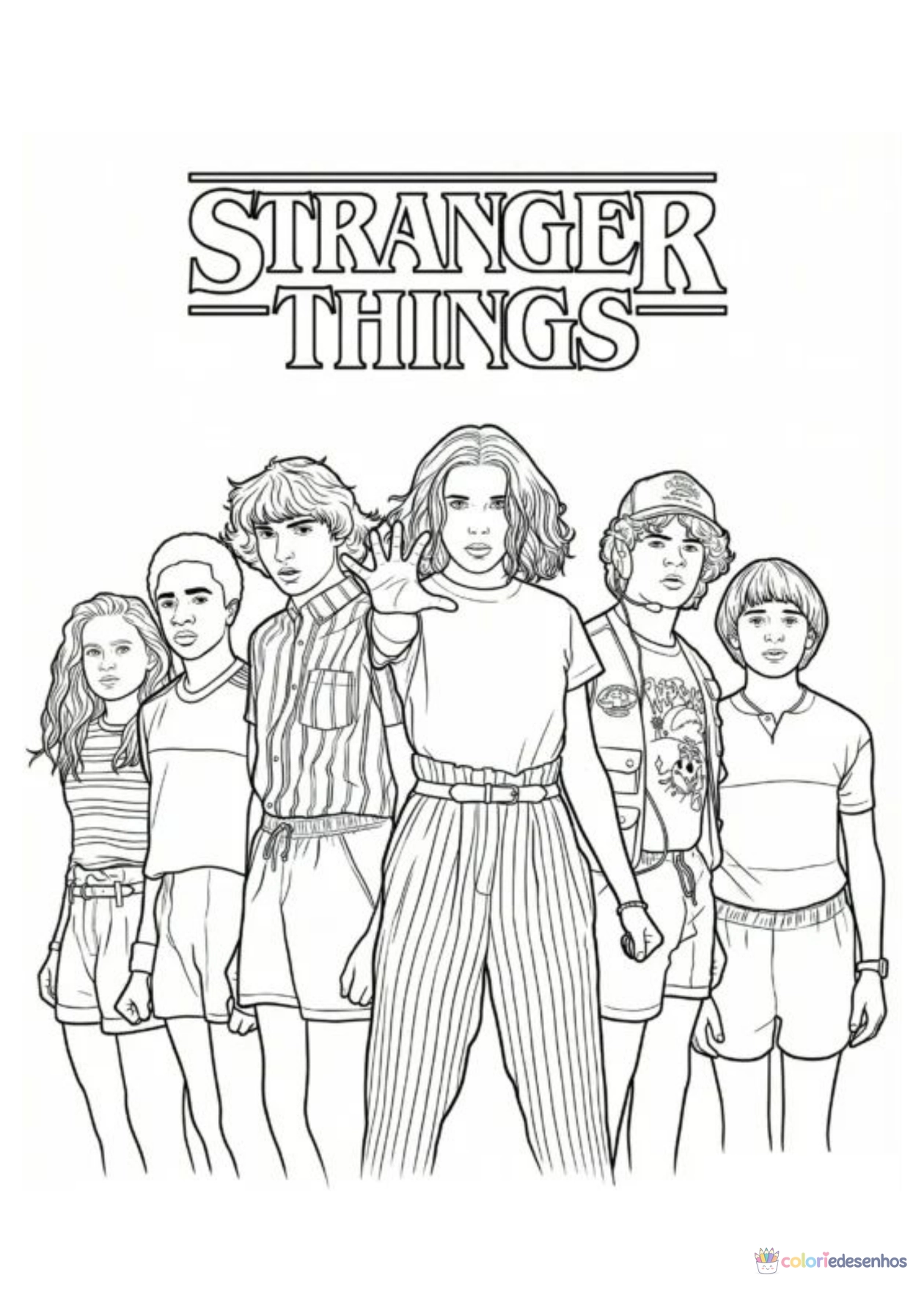 Stranger Things para imprimir e colorir para colorir