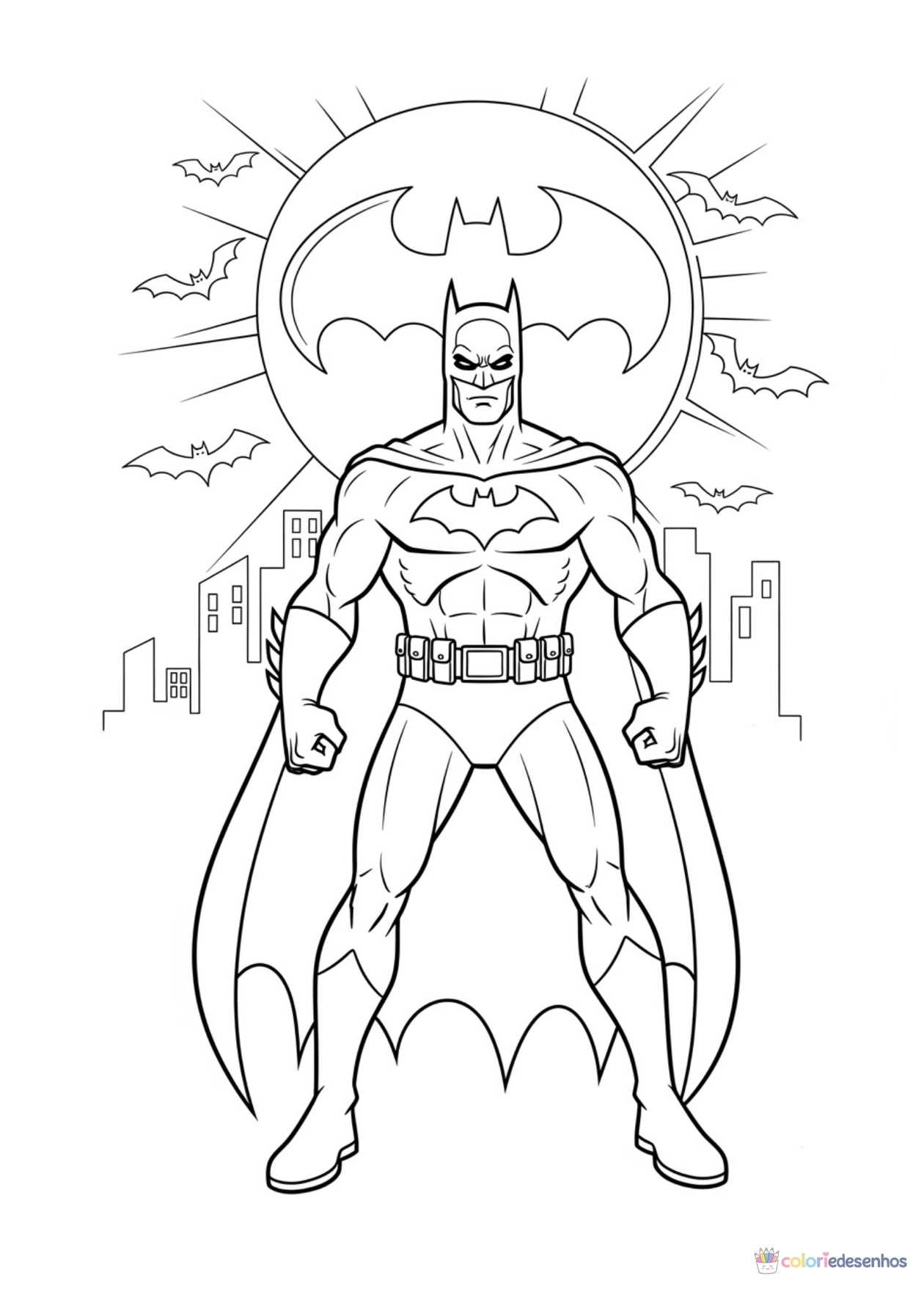 Batman para imprimir e colorir para colorir