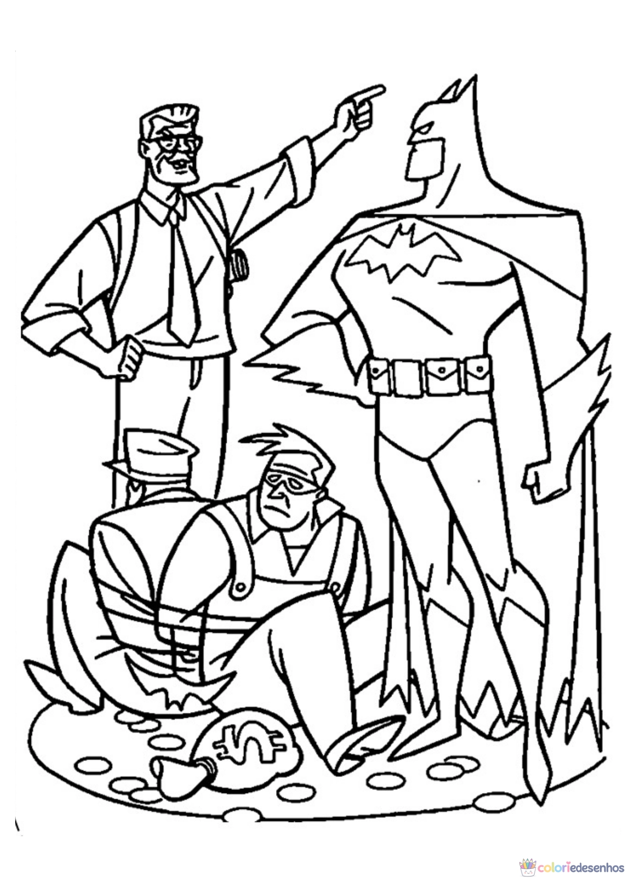 Batman para imprimir e colorir para colorir
