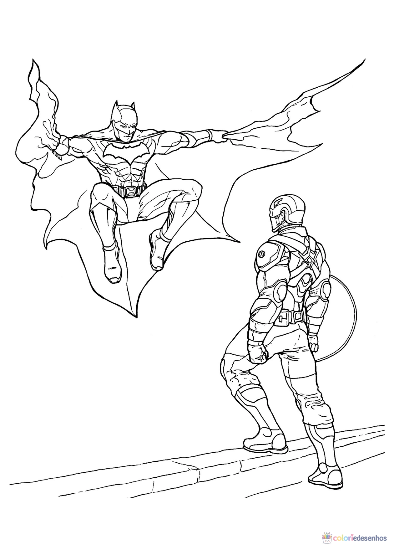 Batman para imprimir e colorir para colorir