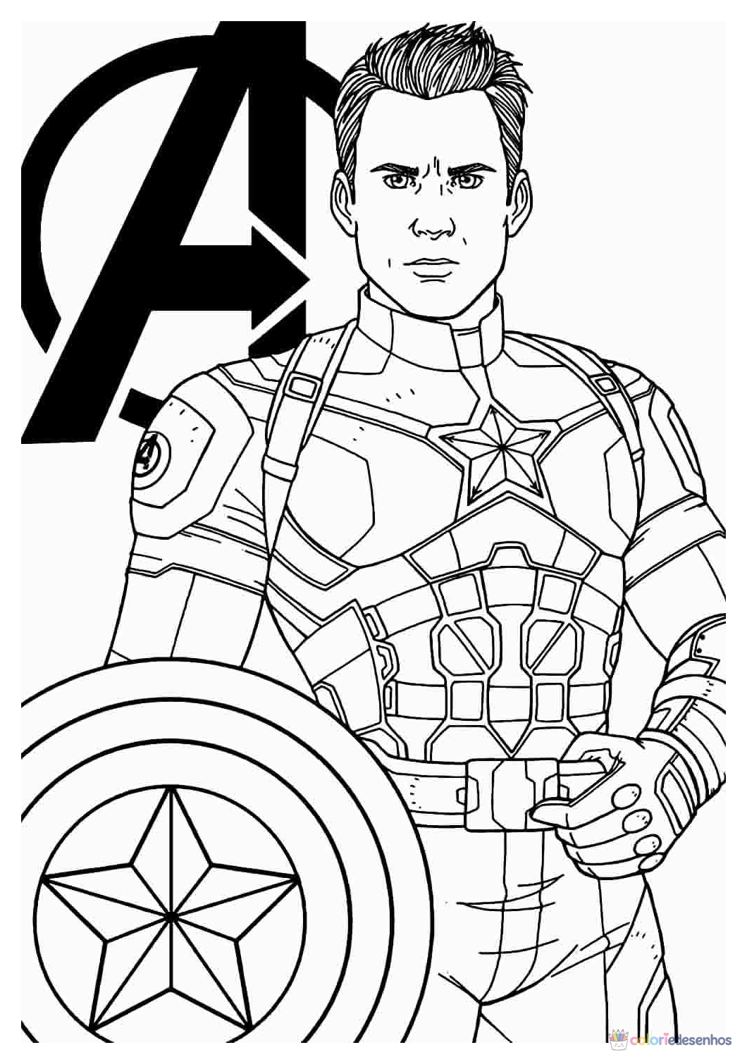 Capitão América para imprimir e colorir para colorir